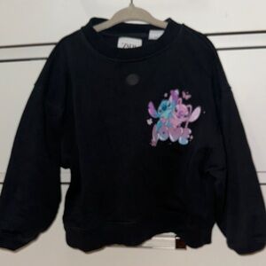 Zara Black Sweatshirt Lilo and stitch
